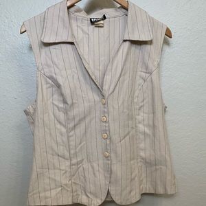 Pinstripe cream vest